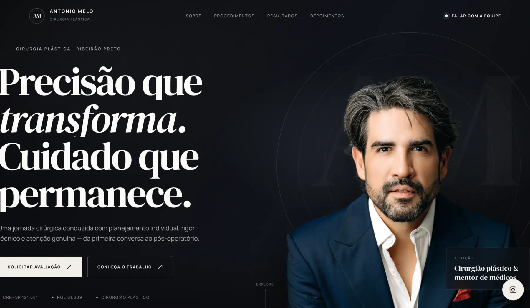 Site desenvolvido para Antonio Melo