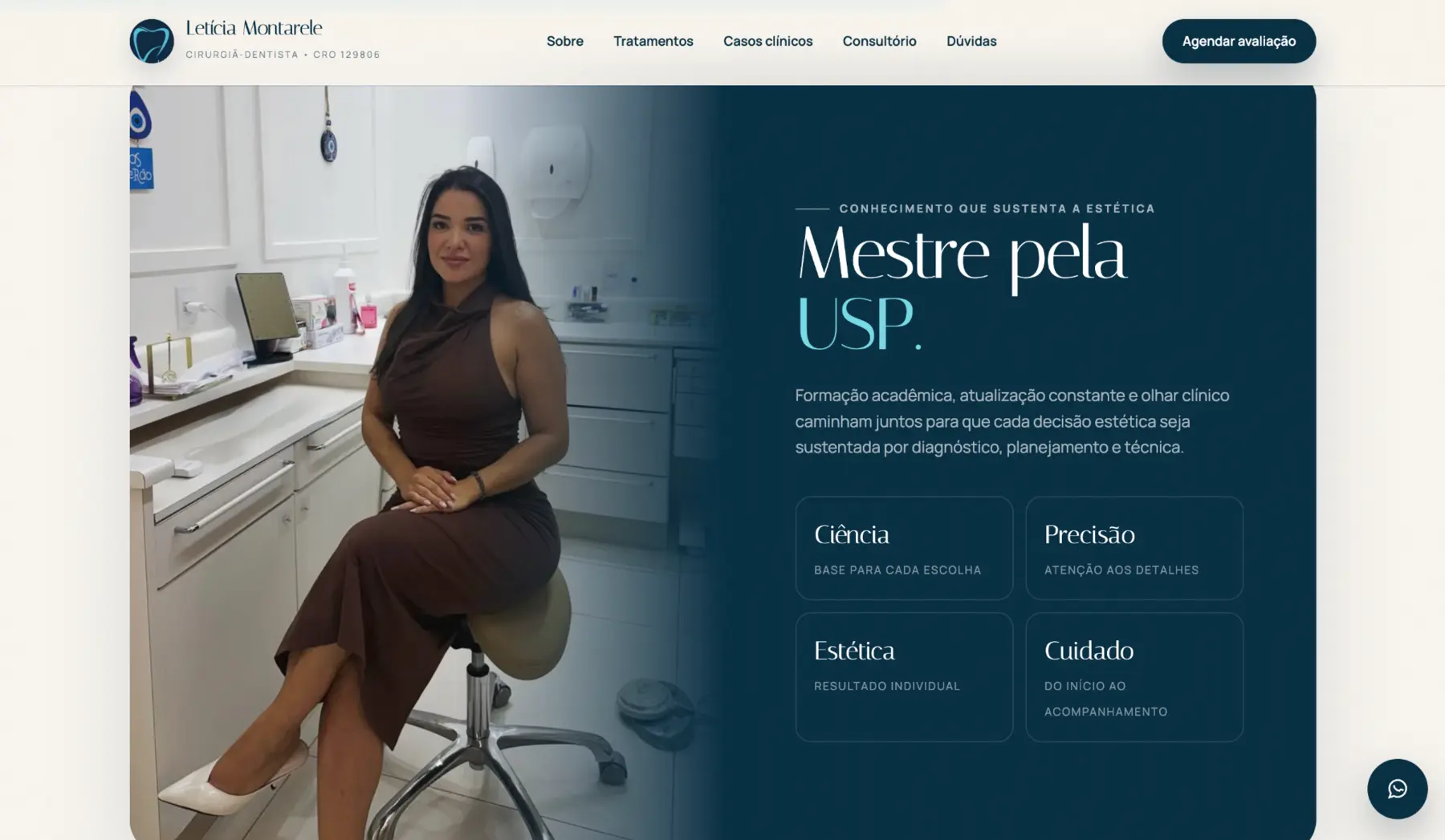 Site desenvolvido para Letícia Montarele